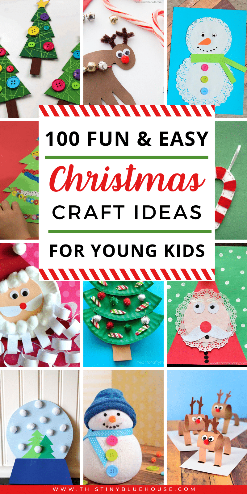 100 Easy Festive Christmas Crafts For Kids - This Tiny Blue House