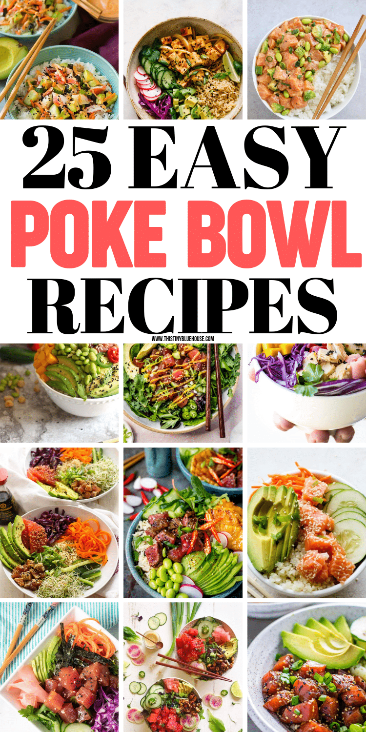 Are looking for some super delicious, gorgeous and easy Poke bowl inspiration? Here are over 20 crazy delicious poke bowls that offer up a healthy meal in a snap. #pokebowl #pokebowlrecipe #pokebowlsalmon #pokebowltuna #pokebowlvegetarian #pokebowlideas