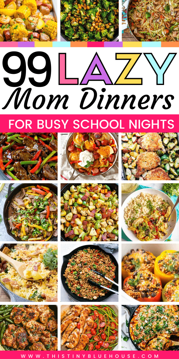 Make busy school nights a breeze with these 99 Lazy Mom Dinners. Easy and delicious these super simple dinner ideas are kid approved! #weeknightdinners #onepotdinners #easyschoolnightsuppers #mealplanrecipes #lazymomdinners #besteasysupperideas #simpleweekdaydinnerideas #besteasysimpledinnerideas Make busy school nights a breeze with these 99 Lazy Mom Dinners. Easy and delicious these super simple dinner ideas are kid approved! #weeknightdinners #onepotdinners #easyschoolnightsuppers #mealplanrecipes #lazymomdinners #besteasysupperideas #simpleweekdaydinnerideas #besteasysimpledinnerideas