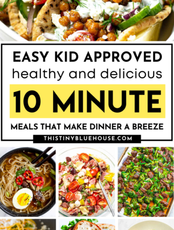 Get dinner on the table QUICK with these easy kid approved (healthy & delicious) meal ideas that take less than 10 minutes to prepare. These quick and easy 10 Minute meals are perfect for quick summer meals or nights when you just don't feel like cooking.