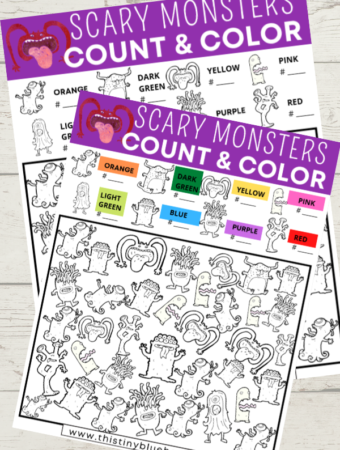 Scary Monster Halloween I Spy (2 Version Free Printable)