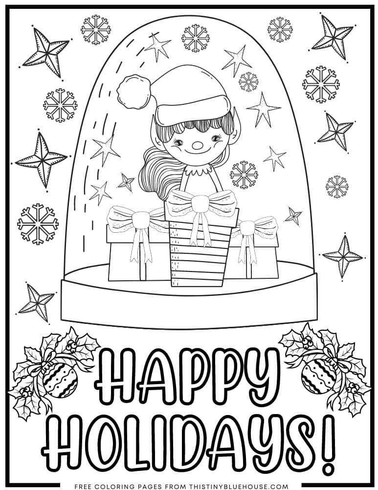 Free Christmas Coloring Pages For Kids - This Tiny Blue House