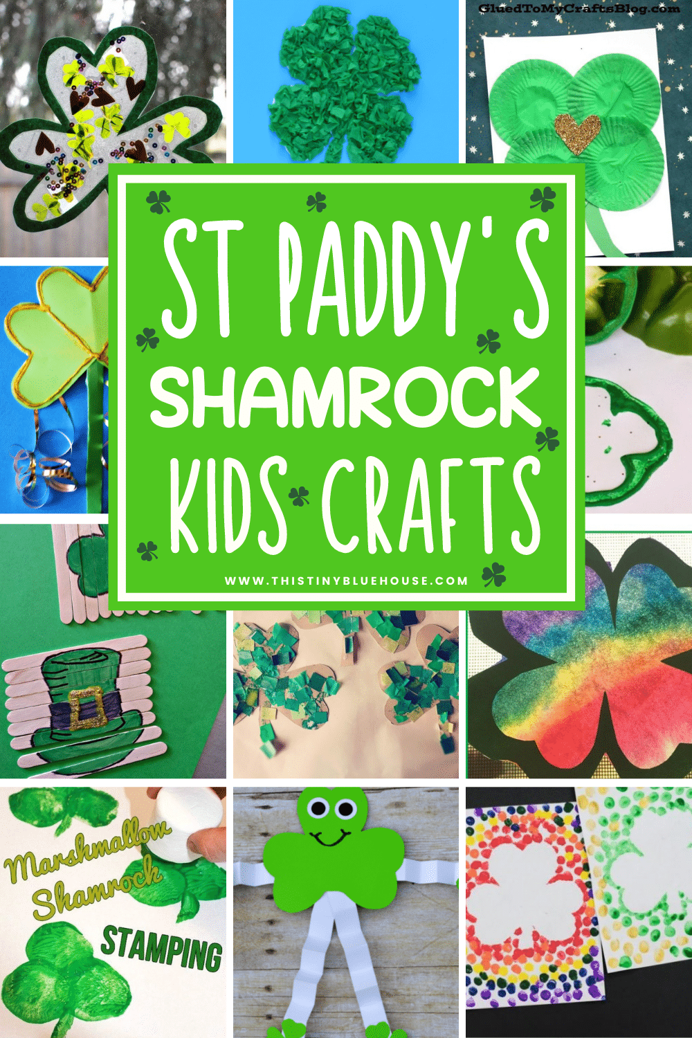 40 quick and easy festive Shamrock crafts for kids perfect for welcoming and celebrating St. Patrick's day this year. Versatile and great for kids of all ages these fun Shamrock crafts are a fun festive screen free activity to celebrate St. Patrick's day.