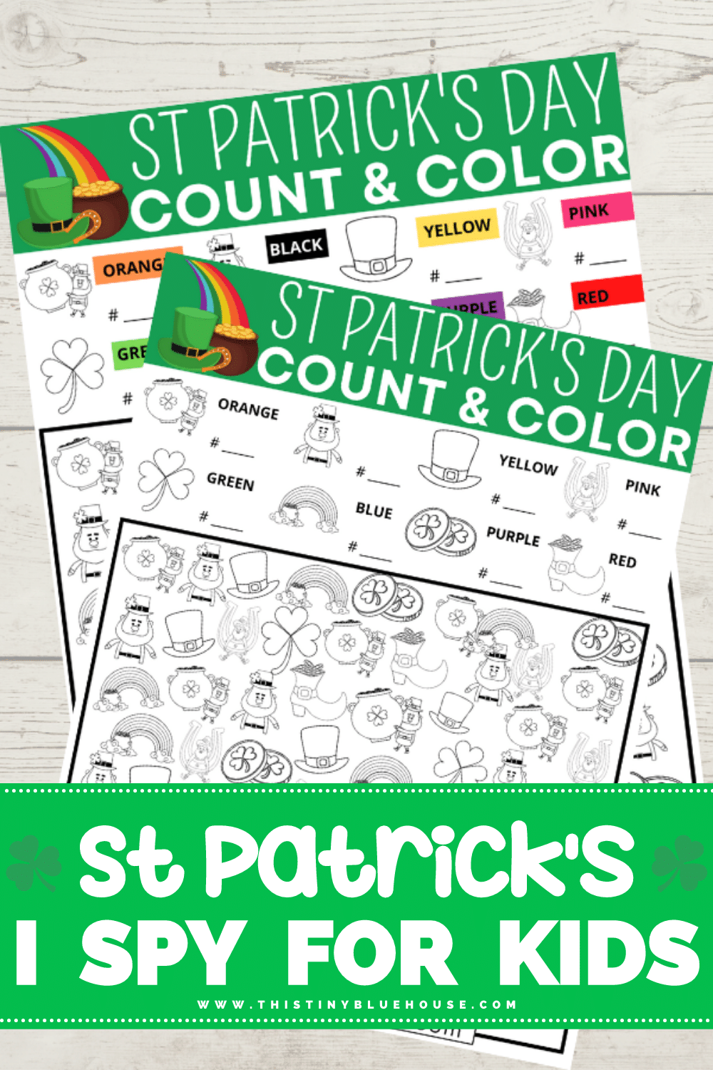 free printable St Patrick's Day I Spy game for kids