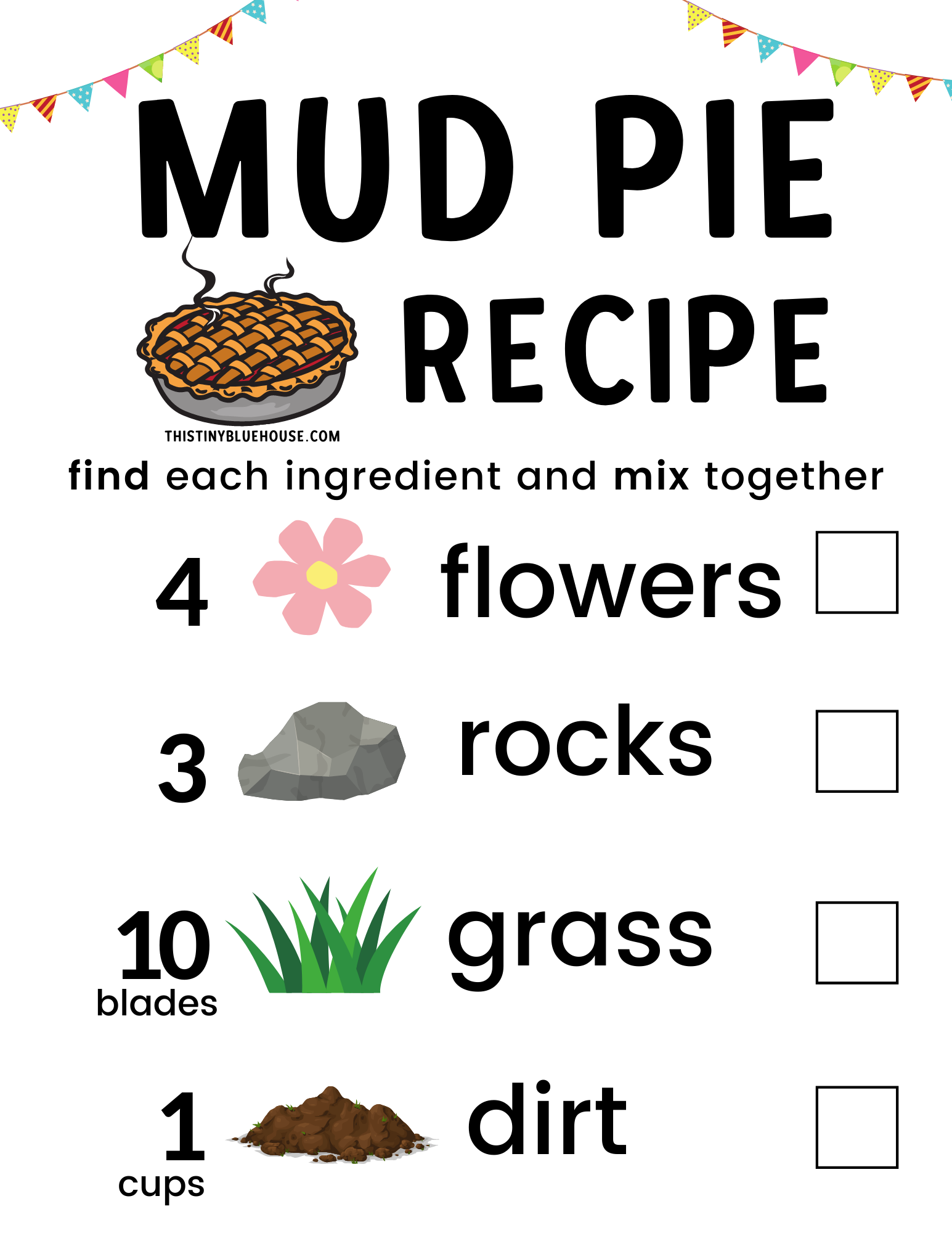 Printable Mud Kitchen Recipe Cards - Printable Word Searches