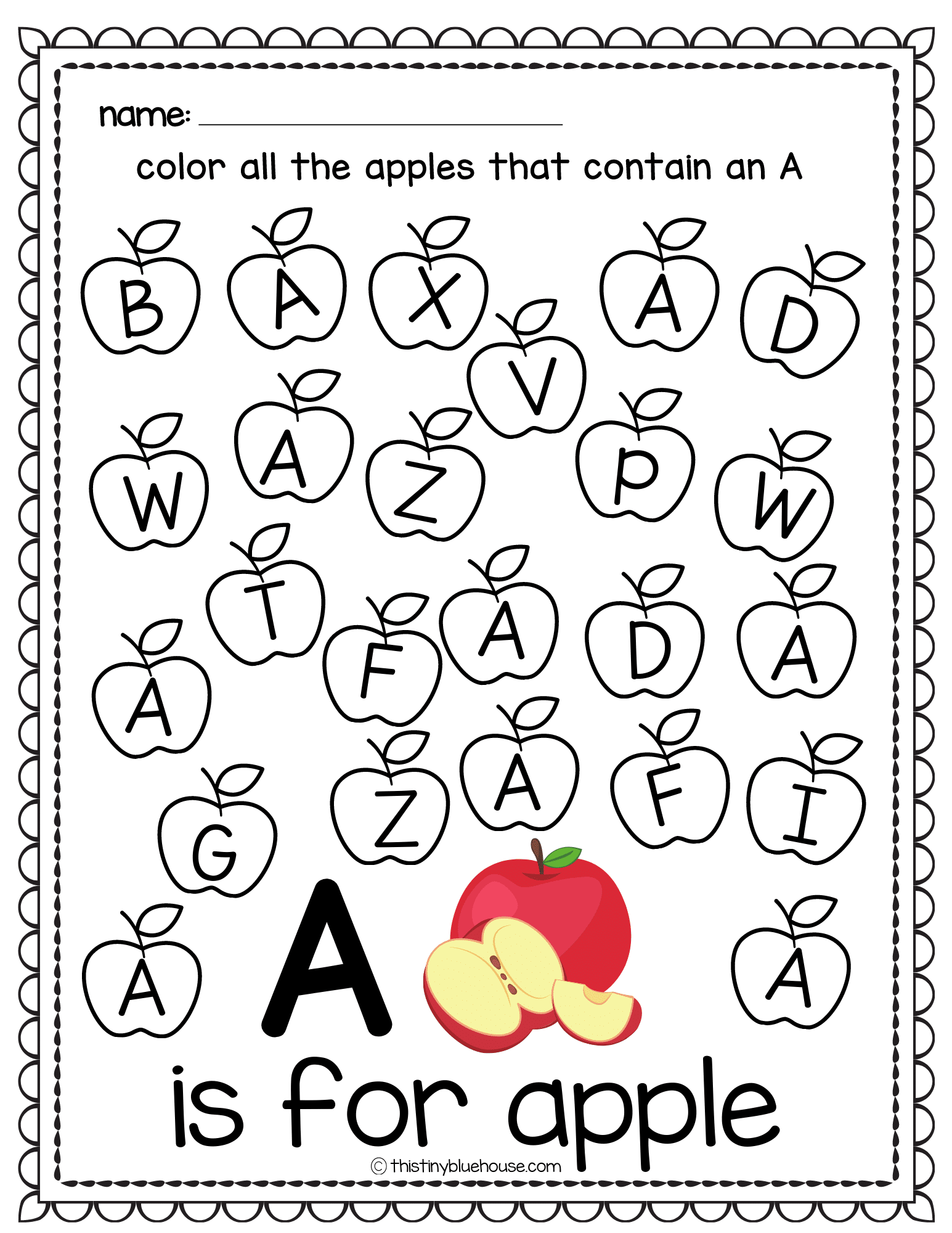 Find The Letter A Worksheet Worksheets For Kindergarten