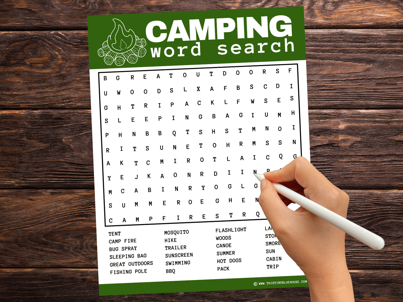 Best camping word search printable (Free 1-Click Instant Download ...