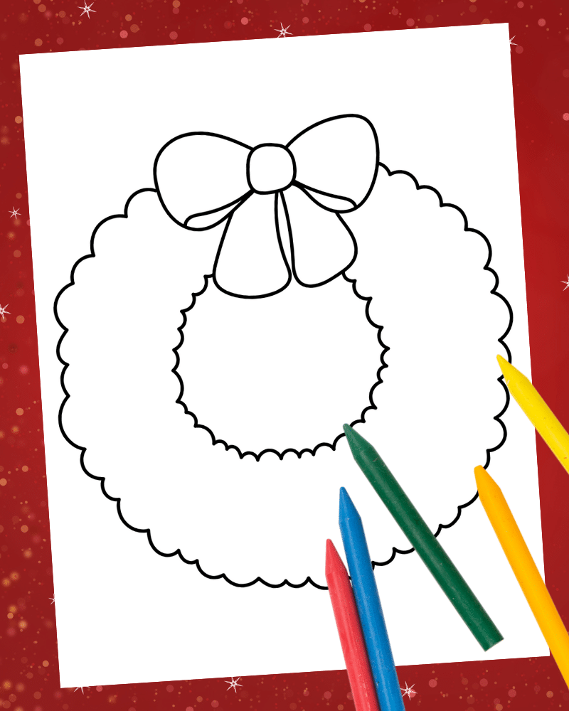 Christmas Wreath Printable Template Craft - This Tiny Blue House