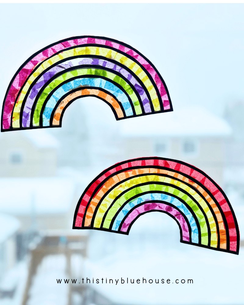Rainbow Suncatcher Craft - This Tiny Blue House