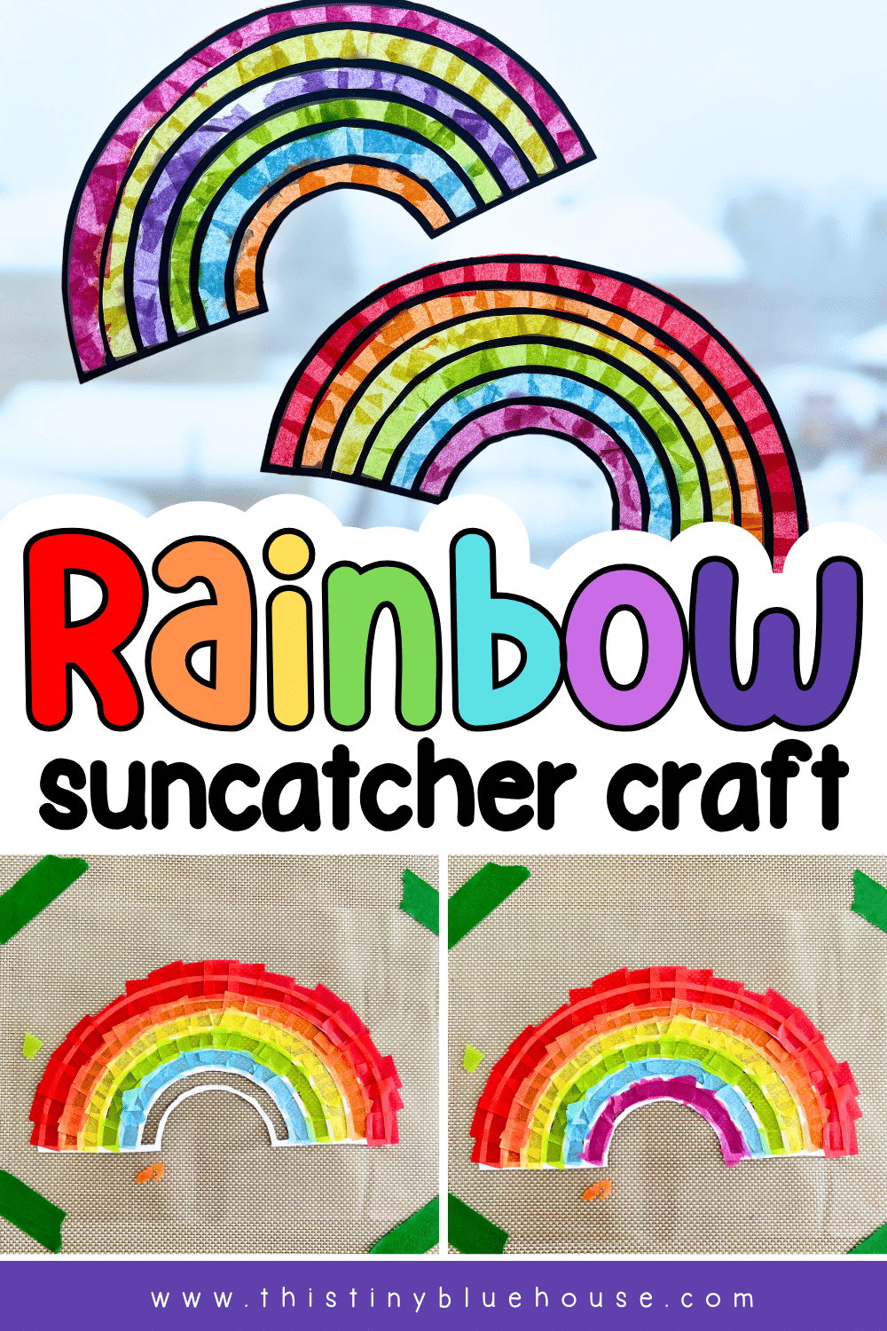 Rainbow Suncatcher Craft - This Tiny Blue House