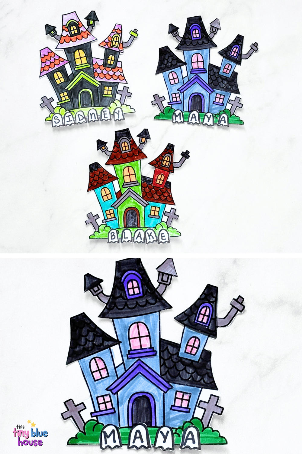 Haunted House Name Craft - This Tiny Blue House