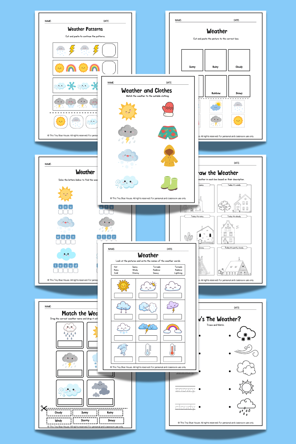 Weather Worksheets (Free printable Weather Activity Pack) - This Tiny ...