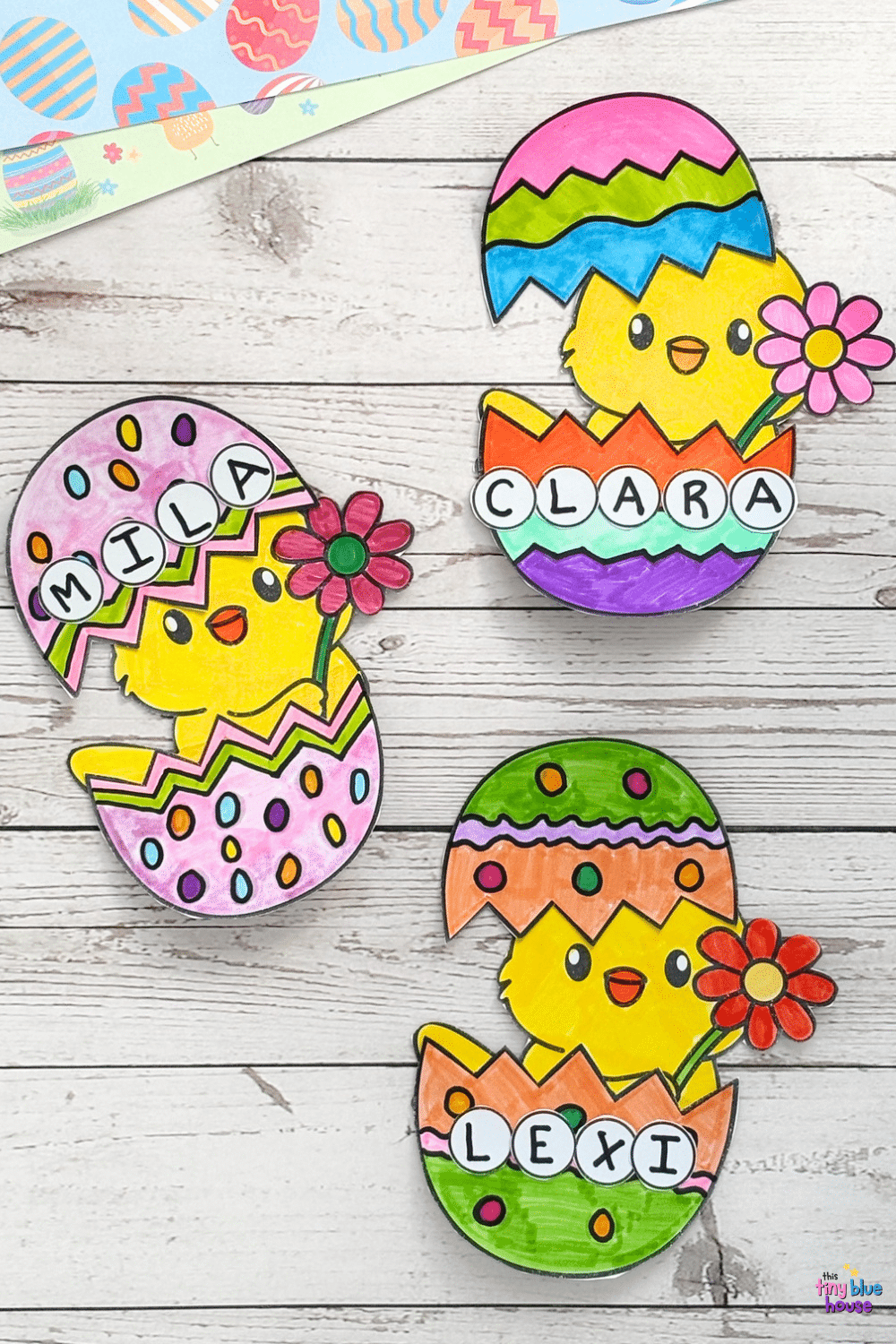 Easter Chick Name Craft (Free Printable Template) - This Tiny Blue House