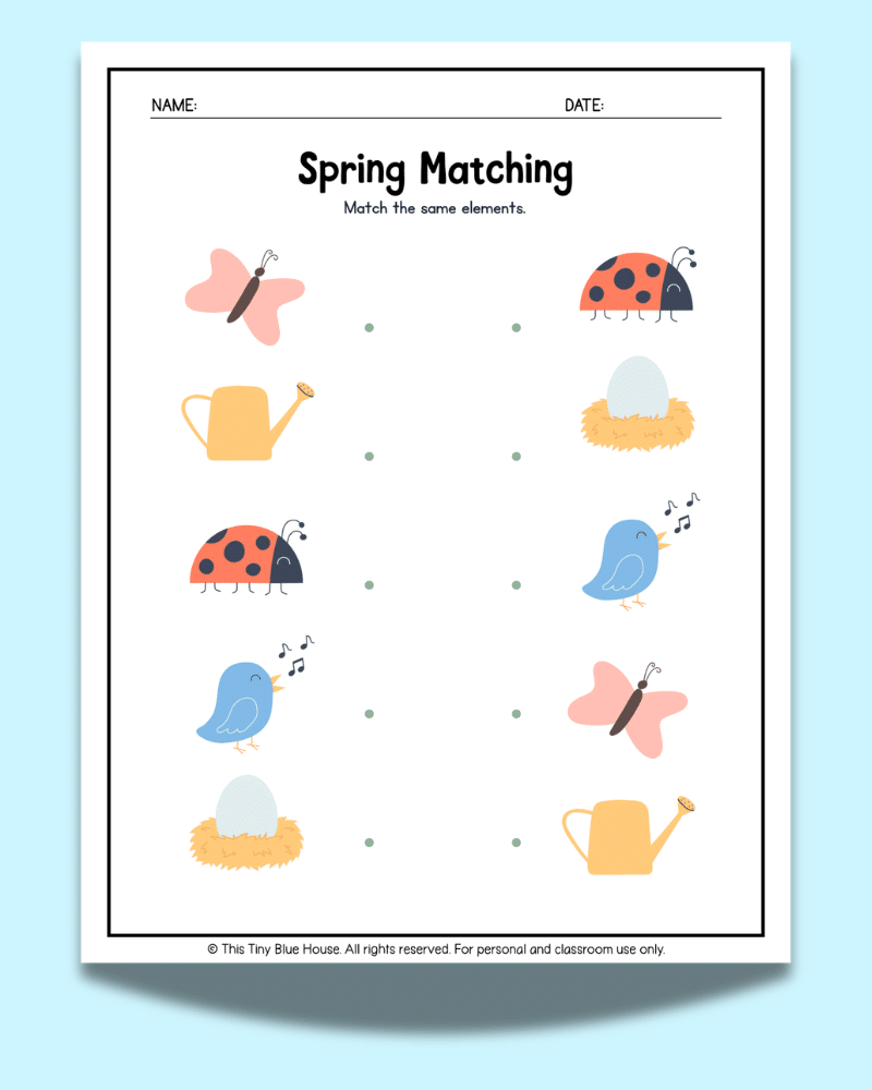 Free Printable Spring Worksheets for Pre-K to Grade 1 (10-Page Activity ...