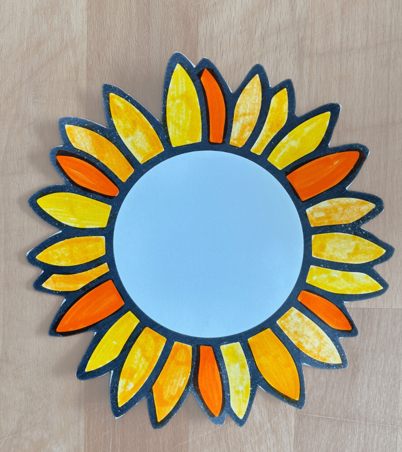 Sunflower Suncatcher Craft (Free printable Template) - This Tiny Blue House