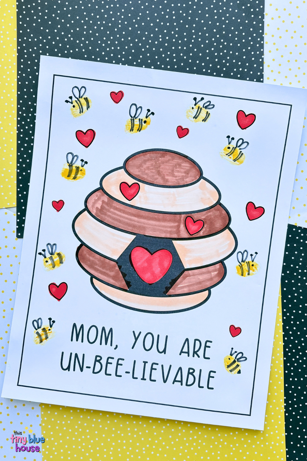 Bee Fingerprint Mother’s Day Craft (Free Printable Template) - This ...