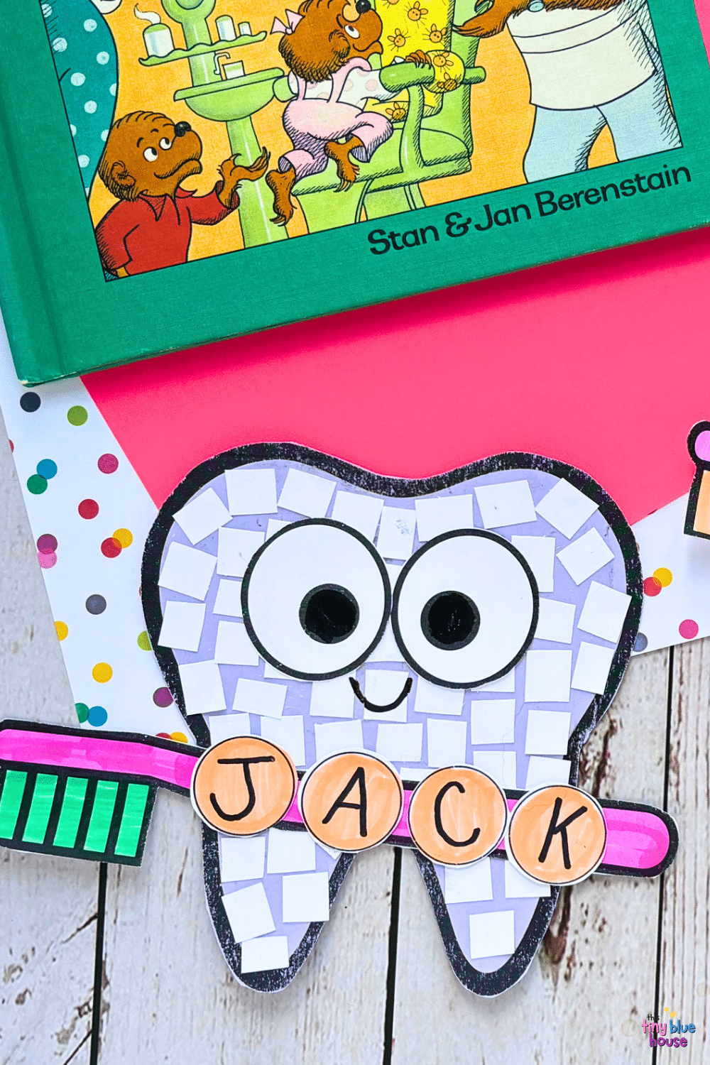 Mosaic Tooth Craft (Free Printable Template) - This Tiny Blue House
