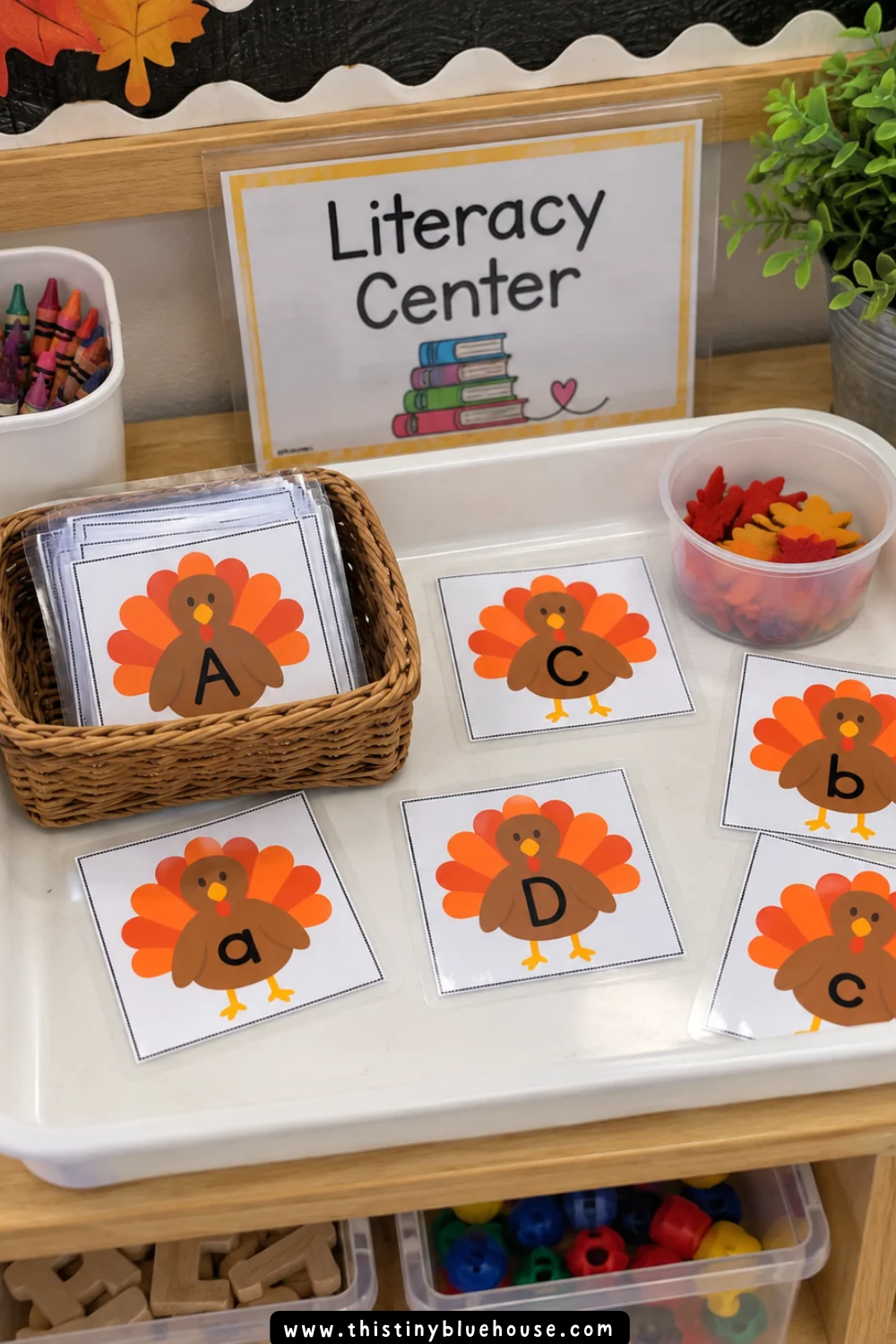 Thanksgiving Alphabet Matching Game (Free Printable) - This Tiny Blue House